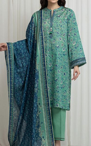 Edenrobe Sea Green Lawn Suit | Pakistani Lawn Dress in USA- Image 1