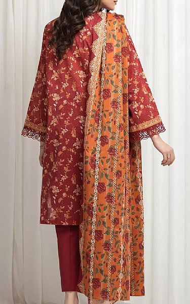 Edenrobe Auburn Red Lawn Suit | Pakistani Lawn Dress in USA- Image 2