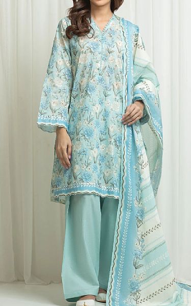 Edenrobe Light Turquoise Lawn Suit | Pakistani Lawn Dress in USA- Image 1
