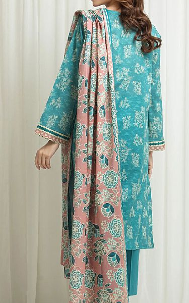 Edenrobe Dark Turquoise Lawn Suit | Pakistani Lawn Dress in USA- Image 2