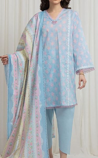 Edenrobe Baby Blue Lawn Suit | Pakistani Lawn Dress in USA- Image 1