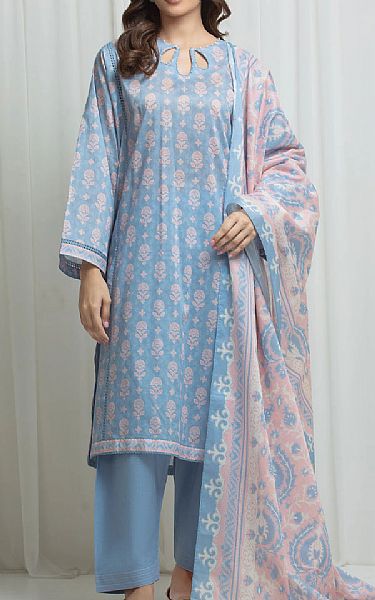 Edenrobe Cadet Blue Lawn Suit | Pakistani Lawn Dress in USA- Image 1