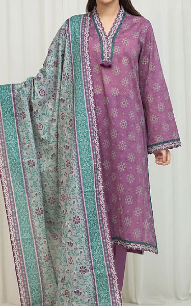 Edenrobe Purple Lawn Suit | Pakistani Lawn Dress in USA- Image 1