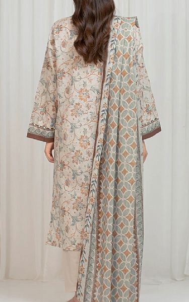 Edenrobe Ivory/Grey Lawn Suit | Pakistani Lawn Dress in USA- Image 2