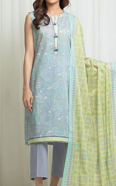 Edenrobe Turquoise/Green Lawn Suit | Pakistani Lawn Dress in USA- Image 1