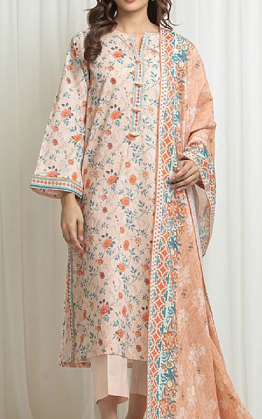 Edenrobe Peach Lawn Suit | Pakistani Lawn Dress in USA- Image 1