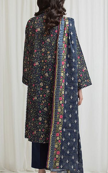 Edenrobe Navy Blue Lawn Suit | Pakistani Lawn Dress in USA- Image 2