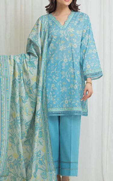 Edenrobe Turquoise Lawn Suit | Pakistani Lawn Dress in USA- Image 1