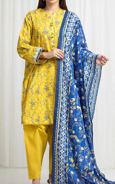 Edenrobe Yellow Lawn Suit | Pakistani Lawn Dress in USA- Image 1