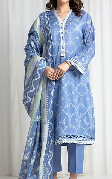 Edenrobe Cadet Blue Lawn Suit | Pakistani Lawn Dress in USA- Image 1
