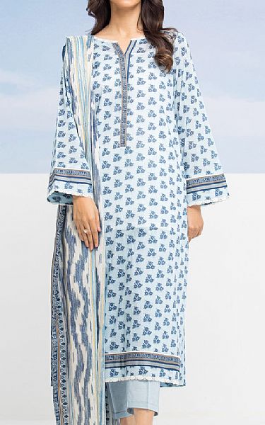 Edenrobe Pale Blue Lily Lawn Suit | Pakistani Lawn Suits- Image 1