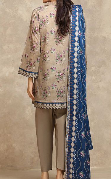 Edenrobe Beige Lawn Suit | Pakistani Lawn Dress in USA- Image 2