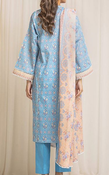 Edenrobe Blue/Peach Lawn Suit | Pakistani Lawn Dress in USA- Image 2