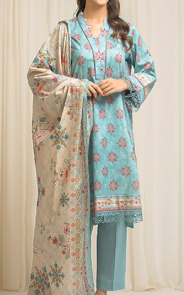 Edenrobe Cyan Lawn Suit | Pakistani Lawn Dress in USA- Image 1