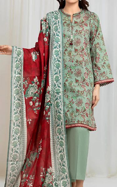 Edenrobe Light Green Lawn Suit | Pakistani Lawn Dress in USA- Image 1