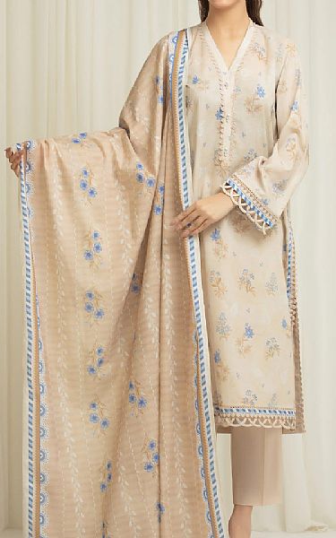 Edenrobe Beige Lawn Suit | Pakistani Lawn Dress in USA- Image 1