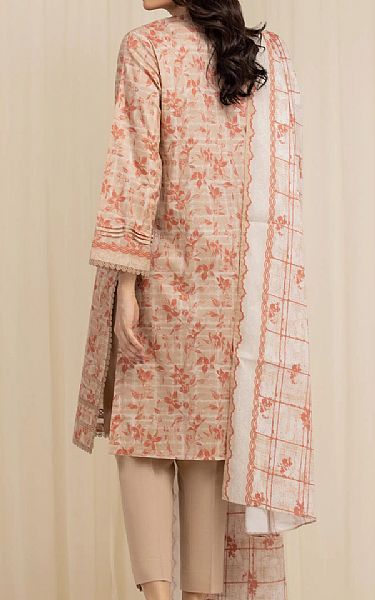 Edenrobe Beige/Coral Lawn Suit | Pakistani Lawn Dress in USA- Image 2