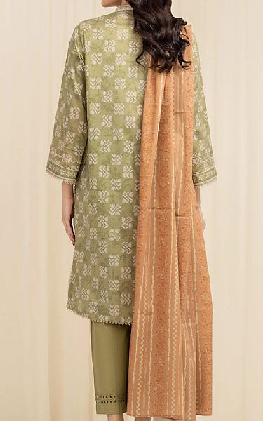 Edenrobe Olive/Peach Lawn Suit | Pakistani Lawn Dress in USA- Image 2