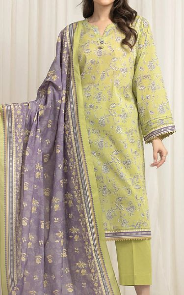 Edenrobe Lime Lawn Suit | Pakistani Lawn Dress in USA- Image 1