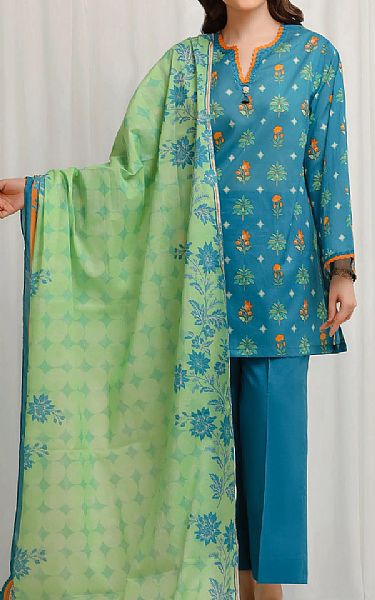 Edenrobe Teal Lawn Suit | Pakistani Lawn Dress in USA- Image 1