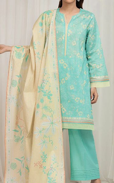 Edenrobe Turquoise Lawn Suit | Pakistani Lawn Dress in USA- Image 1