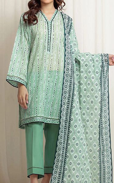 Edenrobe Light Green Lawn Suit | Pakistani Lawn Dress in USA- Image 1