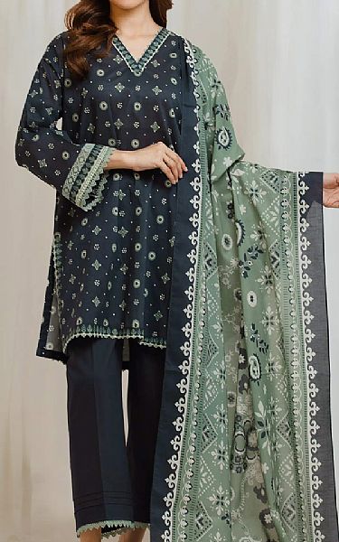 Edenrobe Black Lawn Suit | Pakistani Lawn Dress in USA- Image 1