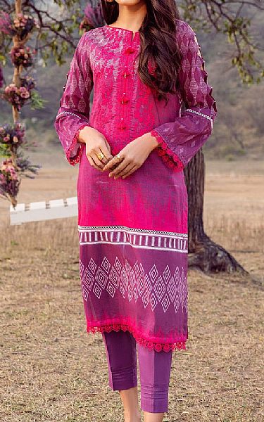 Edenrobe Plum Lawn Kurti | Pakistani Dresses in USA- Image 1