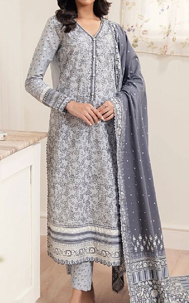 Edenrobe Grey Cambric Suit | Pakistani Winter Dresses in USA- Image 1
