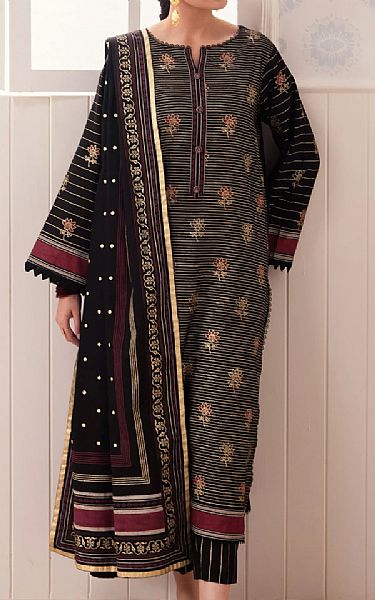 Edenrobe Black Cambric Suit | Pakistani Winter Dresses in USA- Image 1