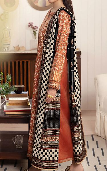 Edenrobe Rust Cambric Suit | Pakistani Winter Dresses in USA- Image 2