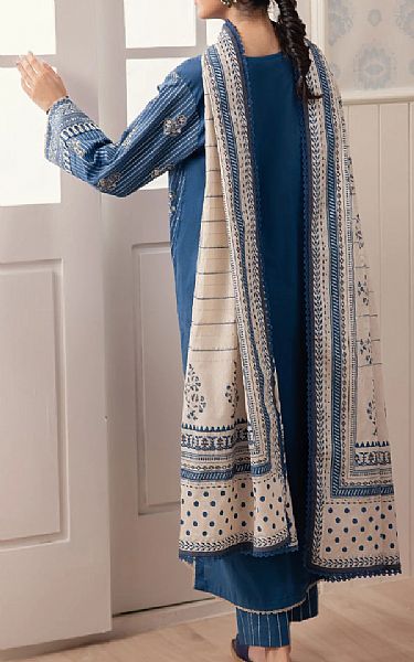 Edenrobe Denim Blue Cambric Suit | Pakistani Winter Dresses in USA- Image 2