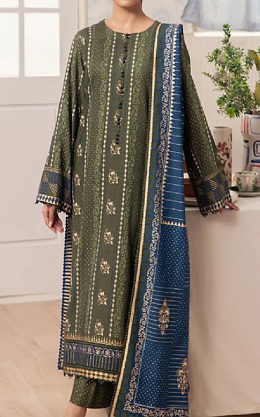 Edenrobe Green Cambric Suit | Pakistani Winter Dresses in USA- Image 1