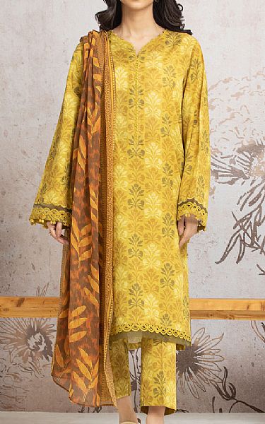 Edenrobe Mustard Cambric Suit | Pakistani Winter Dresses in USA- Image 1