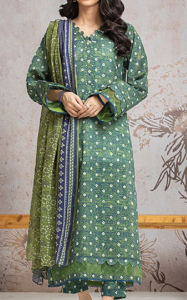 Edenrobe Emerald Green Cambric Suit | Pakistani Winter Dresses in USA- Image 1