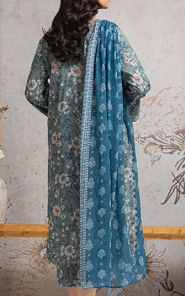 Edenrobe Teal Grey Cambric Suit | Pakistani Winter Dresses in USA- Image 2