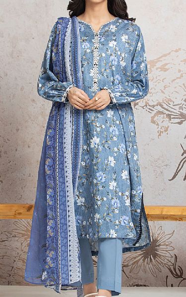 Edenrobe Baby Blue Cambric Suit | Pakistani Winter Dresses in USA- Image 1