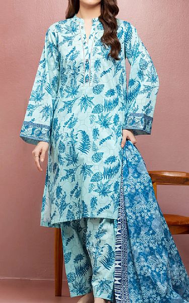 Edenrobe Aqua Lawn Suit | Pakistani Lawn Dress in USA- Image 1