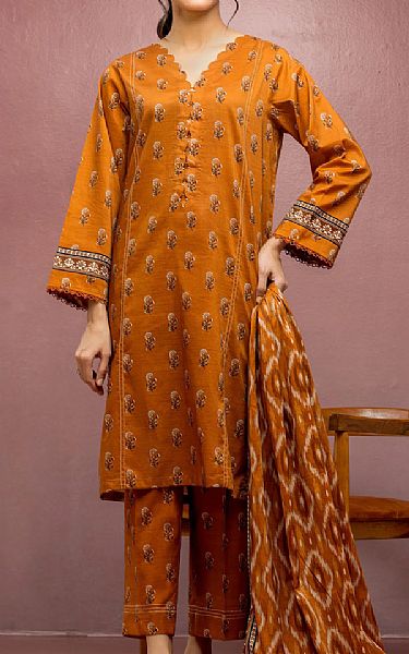 Edenrobe Orange Lawn Suit | Pakistani Lawn Dress in USA- Image 1