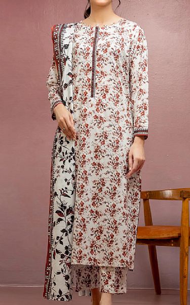Edenrobe Off White Lawn Suit | Pakistani Lawn Dress in USA- Image 1