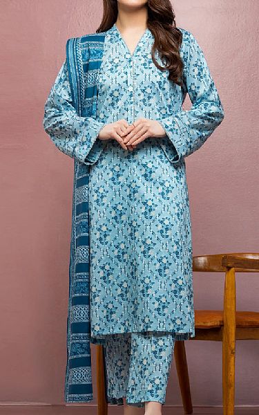 Edenrobe Sky Blue Lawn Suit | Pakistani Lawn Dress in USA- Image 1