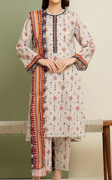 Edenrobe Beige Lawn Suit | Pakistani Lawn Dress in USA- Image 1