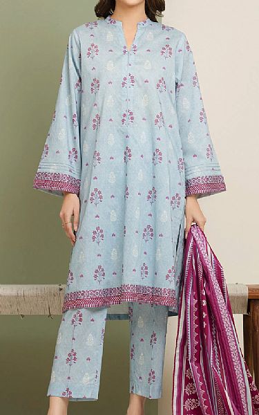 Edenrobe Light Blue Lawn Suit | Pakistani Lawn Dress in USA- Image 1
