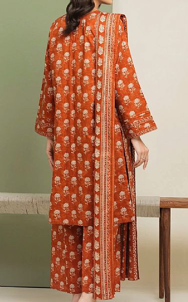 Edenrobe Dark Orange Lawn Suit | Pakistani Lawn Dress in USA- Image 2