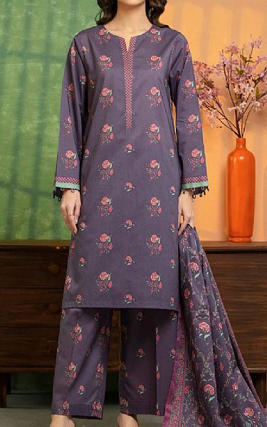 Edenrobe Dusty Purple Lawn Suit | Pakistani Lawn Dress in USA- Image 1