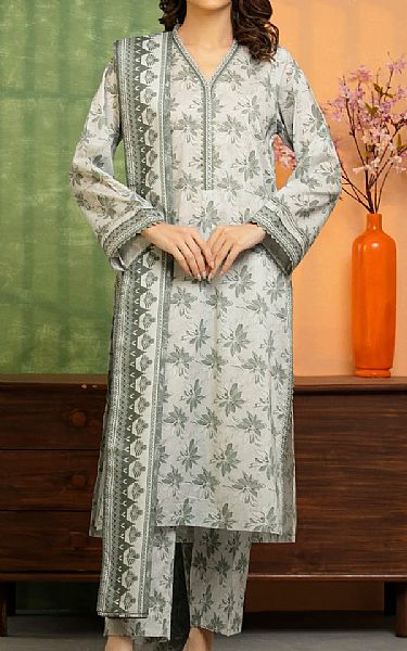 Edenrobe Light Grey Lawn Suit | Pakistani Lawn Dress in USA- Image 1