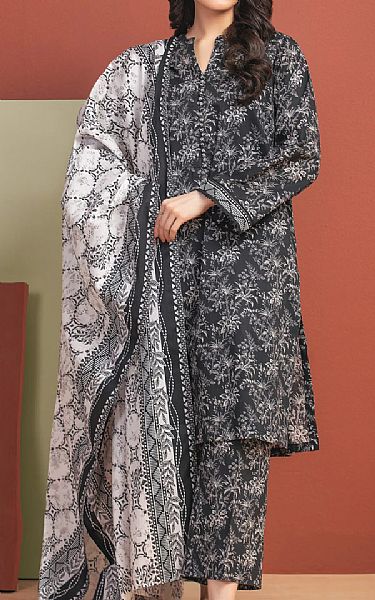 Edenrobe Black/Off White Lawn Suit | Pakistani Lawn Dress in USA- Image 1