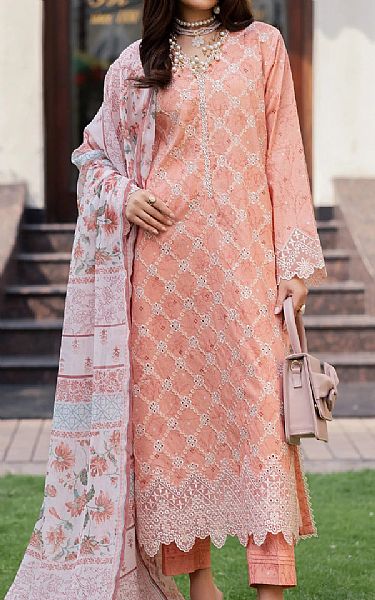 Edenrobe Peach Lawn Suit | Pakistani Lawn Dress in USA- Image 1