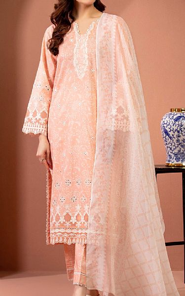 Edenrobe Light Peach Lawn Suit | Pakistani Lawn Dress in USA- Image 1