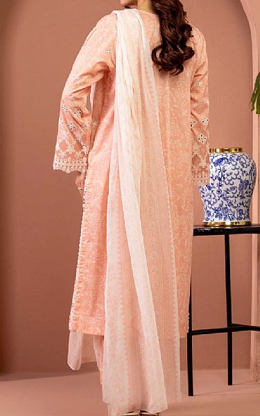 Edenrobe Light Peach Lawn Suit | Pakistani Lawn Dress in USA- Image 2